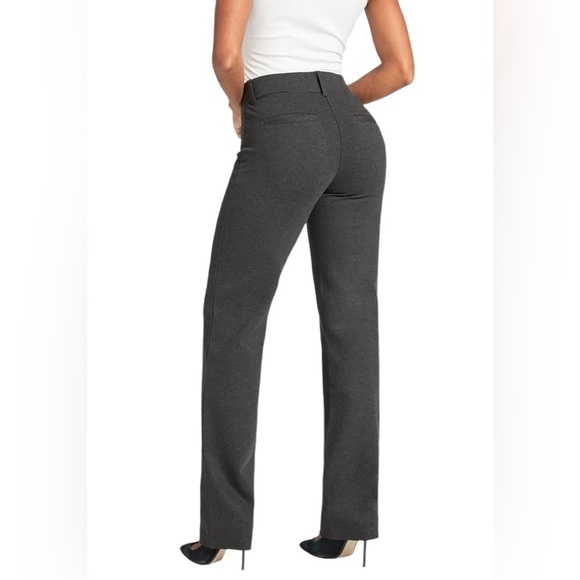 Betabrand Straight Leg 7 Pocket Dress Yoga Pant Size LP Charcoal Grey - Picture 2 of 10